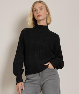 rib trui met ballonmouw