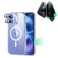 iPhone 16 Plus Classic Hybrid Magnetic Case (Camera Control) & Privacy Screen Protector Bundle - Clear