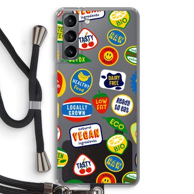 Fruitsticker: Samsung Galaxy S21 Transparant Hoesje met koord