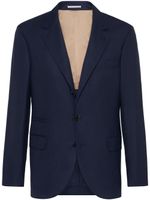 Brunello Cucinelli blazer en soie mélangée à simple boutonnage - Bleu - thumbnail