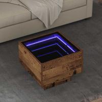 Salontafel Oud hout 40 x 40 x 30 cm Bewerkt hout - thumbnail