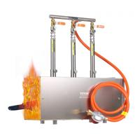 VEVOR draagbare propaangasoven met 3 branders, 1427 °C, vierkante smidsoven, roestvrij staal, gasgestookt smeedgereedschap en -apparatuur, smeltoven voor metaalsmeden