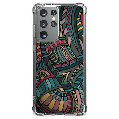 Samsung Galaxy S21 Ultra Doorzichtige Silicone Hoesje Aztec Samsung Galaxy S21 Ultra Doorzichtige Silicone Hoesje Aztec