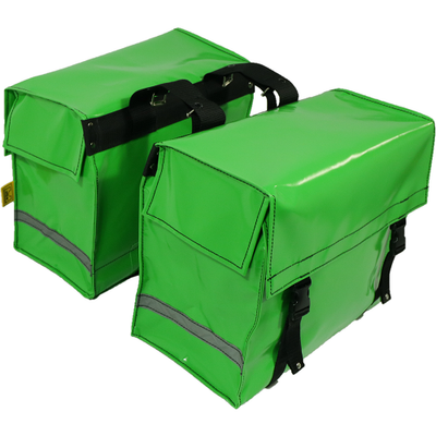 DE POORT dubbele fietstas 55L, appelgroen