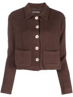 SIEDRES cardigan crop Yuna en maille - Marron