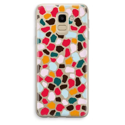Colored Giraffe: Samsung Galaxy J6 (2018) Transparant Hoesje