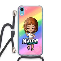 Chibi Maker vrouw: iPhone XR Transparant Hoesje met koord