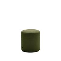 Kave Home Poef 'Kaeli' Bouclé, 43cm, kleur Donkergroen
