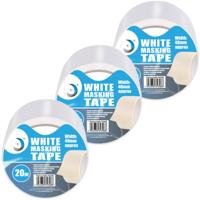 DID afplaktape/verftape wit 3 stuks 20 meter x 48 mm