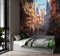 Fotobehang van steeg van magische stad