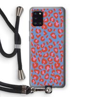 Leopard blue: Samsung Galaxy A31 Transparant Hoesje met koord