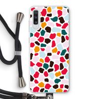 Colored Giraffe: Samsung Galaxy A70 Transparant Hoesje met koord