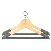 Kledinghangers Nordic - grijs - 4x stuks - hout