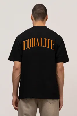 Equalité Oliver Oversized T-Shirt Heren Zwart/Oranje - Maat XS - Kleur: ZwartOranje | Soccerfanshop