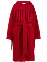 Stella McCartney manteau ceinturé à franges - Rouge