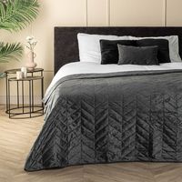 Bedsprei Velvet Prisma - Antraciet - 180x260 cm van Fresh and Co materiaal: Microvezel - Dekbed-Discounter.nl