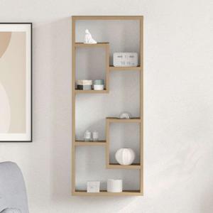 Wandplank 36x16x90 cm bewerkt hout artisanaal eikenkleurig