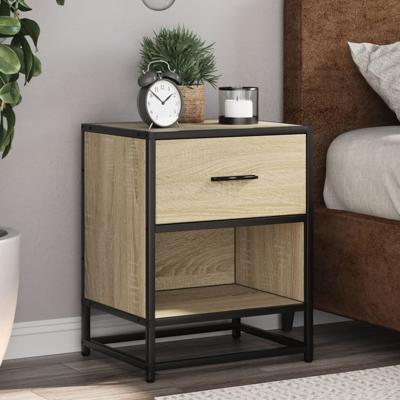 Nachtkastjes 2 st 40x31x50 cm bewerkt hout sonoma eikenkleurig