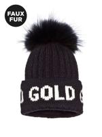 Goldbergh Hodd Faux Pom Dames Muts Black One Size