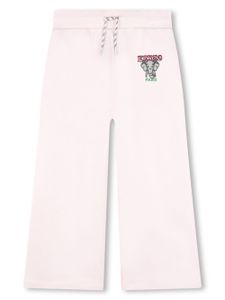 Kenzo Kids pantalon en coton à logo imprimé - Rose