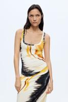 Top met bandjes en print - YELLOW - L