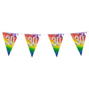 Vlaggenlijn Cijfer 30 Regenboog Met Sterren (6m)