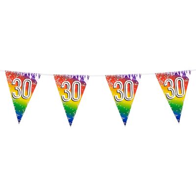 Vlaggenlijn Cijfer 30 Regenboog Met Sterren (6m)