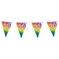 Vlaggenlijn Cijfer 30 Regenboog Met Sterren (6m)