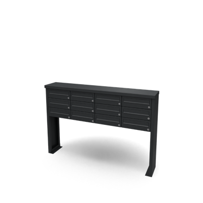 Multibox brievenbus 4 breed 3 hoog zwart - Geroba