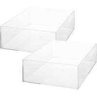 Set van 2x stuks sieraden/make-up houder/box rechthoek 25,5 x 8,5 cm van kunststof - thumbnail