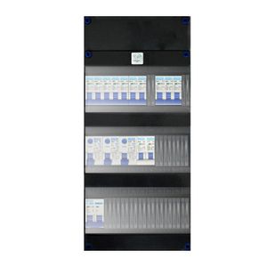 GACIA groepenkast 10 groepen kookgroep 1 fase 230V 3 aardlekschakelaars 30mA 3 rijen 220x480mm