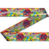 Folat Abraham markeerlint/afzetlint - 2x stuks - 50 jaar - 15 m - feestartikelen - versiering
