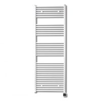 Sanicare elektrische design radiator 45x172cm wit met Bluetooth en thermostaat rechts zwart