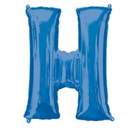 Folieballon Blauwe Letter 'H' - Groot - thumbnail
