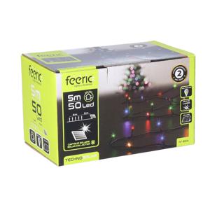 Kerstverlichting - gekleurd - 5 meter - 50 led lampjes - zwart snoer - solar