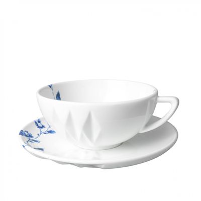 HEINEN - Blauw Vouw - Theekop en -schotel