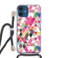 Gekleurde driehoekjes: iPhone 12 mini Transparant Hoesje met koord
