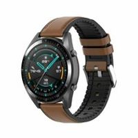 leer + siliconen bandje - Bruin - Huawei Watch GT 2 & GT 3 - 42mm - thumbnail