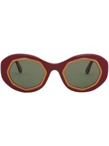 Marni Eyewear lunettes de soleil à monture ronde imprimée - Rouge