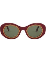 Marni Eyewear lunettes de soleil à monture ronde imprimée - Rouge