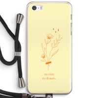 No rain no flowers: iPhone 5 / 5S / SE Transparant Hoesje met koord