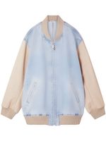 Stella McCartney veste bomber en jean à design à empiècements - Bleu - thumbnail