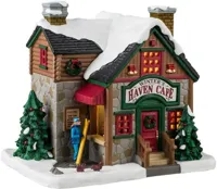 Lemax winter&apos;s haven café verlicht kersthuisje Vail Village 2024