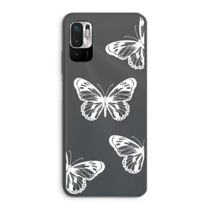 White butterfly: Xiaomi Redmi Note 10 5G Transparant Hoesje
