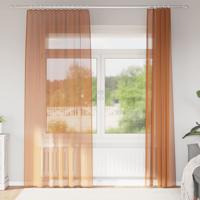 Gordijnen voile met lussen 2 st terracotta 140x225 cm