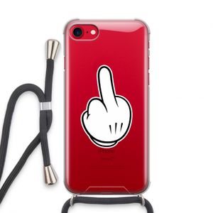 Middle finger white: iPhone SE 2020 Transparant Hoesje met koord