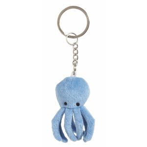 2x Pluche Octopus knuffel sleutelhanger 6 cm