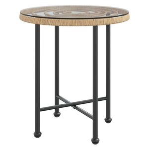 vidaXL Eettafel Ø50 cm  gehard glas en staal