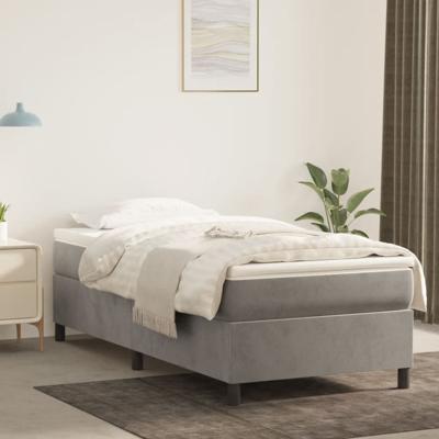 Bedframe zonder matras 80x200 cm fluweel lichtgrijs