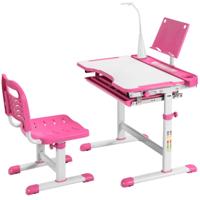 Kinderbureau en Stoelen set in Hoogte Verstelbare Kinderen Studie Tafel en Stoel Set Thuis School Kinderen Bureau Roze